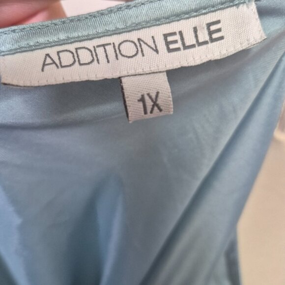 Addition Elle Teal Satin And Lace Maxi Slip Dress Size 1X - Picture 12 of 14